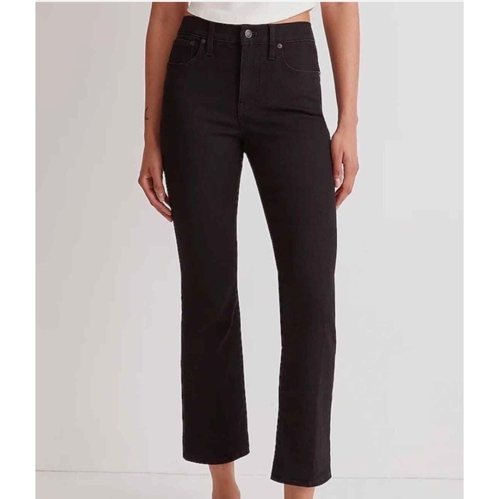 Madewell Kickout Crop Jeans Black Rinse Wash Size‎ 29 New With Tags